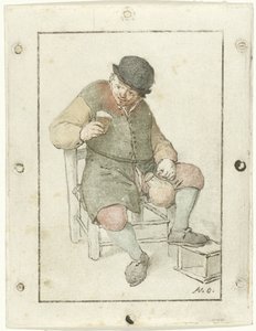 Sedící farmář s džbánem od Cornelis Ploos van Amstel