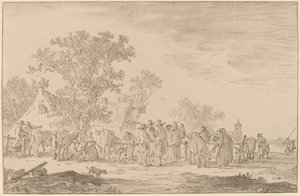 Dobytčí trh od Cornelis Ploos van Amstel after Jan