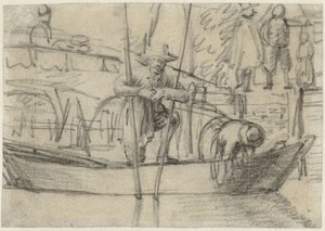 Muž a žena v lodi u břehu od Cornelis Saftleven (attributed to)