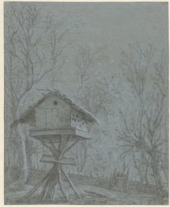 Holubník mezi stromy od Cornelis Saftleven (possibly)