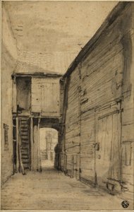 Dvůr starého domu od Cornelis Saftleven