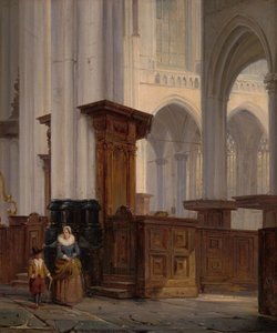 Nizozemština: Interiér gotického kostela Interiér gotického kostela od Cornelis Springer