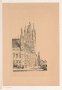 Sukiennice v Ypres Radnice ze 13. století (název na objektu) od Cornelis Springer