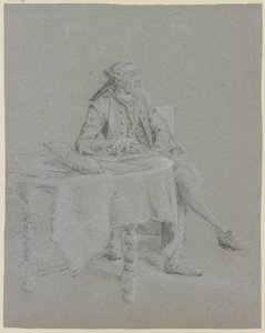 Kavalír sedící u stolu od Cornelis Troost