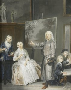 Krajinář Dirk Dalens III (1688-1753) se svou druhou manželkou Marií Schaack († 1766) a dětmi Annou (nar. 1725), Willemem (1737-60) a Jacobusem (1741-63) od Cornelis Troost