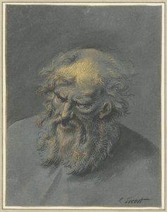 Hlava starého vousatého muže (apoštol nebo filozof) od Cornelis Troost
