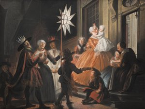Zpívání kolem hvězdy v noci dvanácté od Cornelis Troost