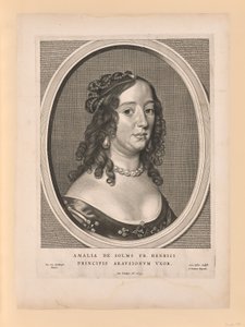 Amalia van Solms, manželka Fredericka Henryho, z knihy Devět portrétů od Cornelis Visscher