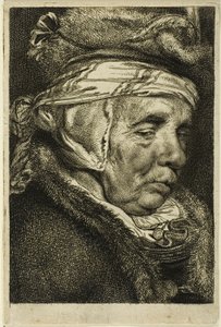 Hlava staré ženy od Cornelis Visscher