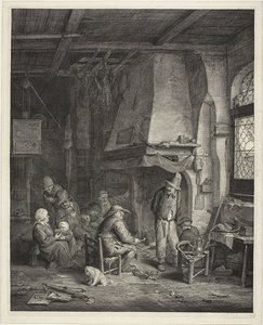 Interiér v hostinci zvaném "The Skaters" (Jezdci na bruslích) od Cornelis Visscher