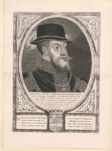 Španělský král Filip II (tisk) od Cornelis Visscher