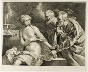 Susanna a starší, z kabinetu Reynst od Cornelis Visscher