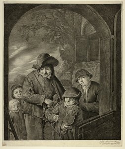 Hráč na Hurdy-Gurdy od Cornelis Visscher