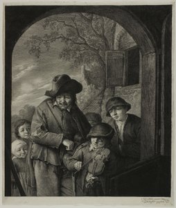 Hráč na Hurdy-Gurdy od Cornelis Visscher