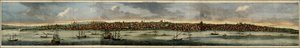 Kolorovaný pohled na Konstantinopol z roku 1698 od Cornelise De Bruyna