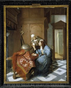 Dopis. Obraz Cornelis de Man (1621-1706). Musee des Beaux Arts, Longchamp, Marseille