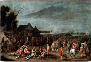 Bivak de soldats (bivak vojáků) Obraz Cornelis De Wael (1592-1667) 17. století Rozměr 50x75 cm Genes, Musei di Strada Nuova (ex Palazzo Bianco) od Cornelis de Wael