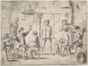 Farmáři v hostinci Žánrové scény (název seriálu) od Cornelis de Wael