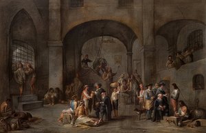 Návštěva vězňů (Z cyklu se Sedmi skutky milosrdenství). Kolem roku 1640