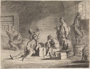 Vězni v žaláři Žánrové scény (název seriálu) od Cornelis de Wael