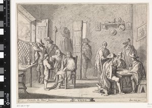Pohled Visvs (název na objektu) Pět smyslů (název série) od Cornelis de Wael