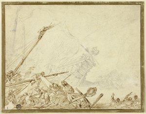 Ztroskotání lodi od Cornelis de Wael