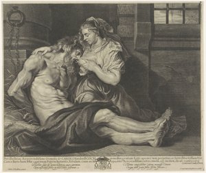 Cimon in Pero (Caritas Romana) od Cornelis van Caukercken