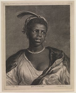 Portrét africké ženy s perlovým náhrdelníkem od Cornelis van Dalen