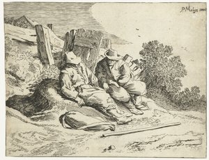 Farmáři u silnice Čtyři krajiny (název série) od Cornelis van Kittensteyn (attributed to)