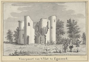 Zřícenina hradu v Egmondu od Cornelis van Noorde (attributed to)