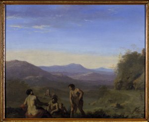 Arkádská krajina (olej na mědi) od Cornelis van Poelenburgh or Poelenburch