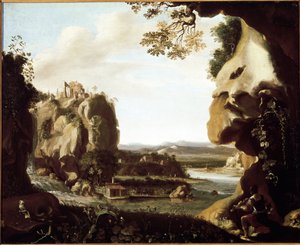 Orphee hrající na housle u vchodu do pekla (Painting