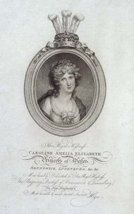 Její královská výsost, Caroline Amelia Elizabeth, princezna z Walesu (1768-1821), ryl P. Sintzenich od Cornelius (after) Hoyer