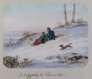 Tabogging v Kanadě od Cornelius Krieghoff