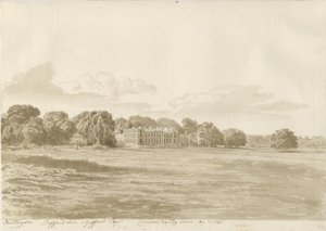Chillington Hall: sépiová kresba od Cornelius Varley