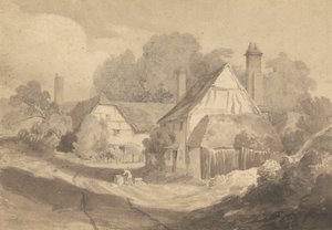 Chaty v Letherhead Surrey od Cornelius Varley