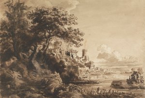 Krajina s hradem od Cornelius Varley