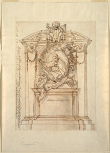 Kresba, Návrh pomníku, asi 1750 od Corrado Giaquinto