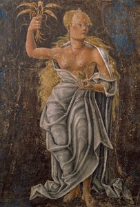 Dean, detail Panna znamení, scéna z měsíce srpna, připisovaná Cosimo Tura