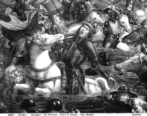 Přechod přes Rudé moře, detail faraona na koni, ze Sixtinské kaple (freska) (detail 242595)