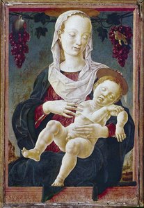 Madonna ja lapsi, joka tunnetaan nimellä Our Lady of the Zodiac. n. 1459-63 (tempera aluksella) od Cosimo Tura