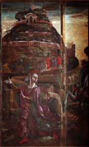 Svatý Jiří a drak, detail princezny - olej na desce