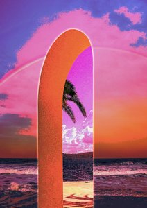 Růžový oblouk na pláži Sky Beach od CosmoZach