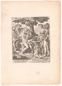 Muž v gezelschap van Venus, Ceres en Bacchus Venuše je studená bez Ceres a Baccha od Crispijn van de Passe (I)