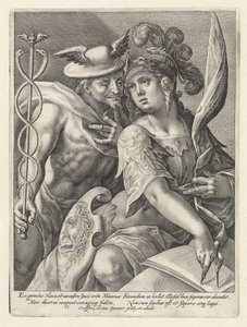 Merkur a Minerva Bohové a bohyně jako milenci (název série) od Crispijn van de Passe (I)