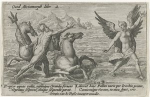 Neptun sáhne po Coronis Metamorfózy Ovidia (název série) od Crispijn van de Passe (I)
