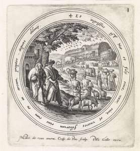 Noe nastoupil do archy se svou rodinou a zvířaty Historie Noaha (název série) od Crispijn van de Passe (I)