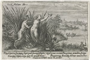 Pan en Syrigs Transformed van Ovid (název série) od Crispijn van de Passe (I)