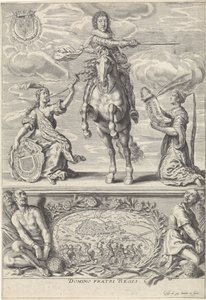 Portrét Gaston Jean-Baptiste z Orléans, na koni Domino Fratri Regis. (název na objektu) od Crispijn van de Passe (II)