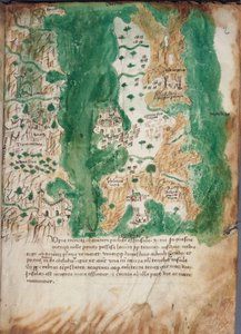 Mapa Korfu a přilehlé pevniny, cca 1420 (Vellum)